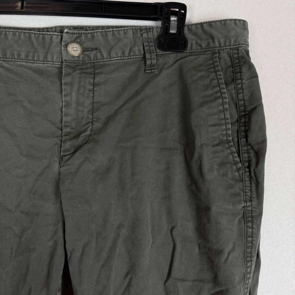 Khakis By Gap Pants Womens 8 Green Girlfriend Khaki Twill Stretch Relaxed Chino